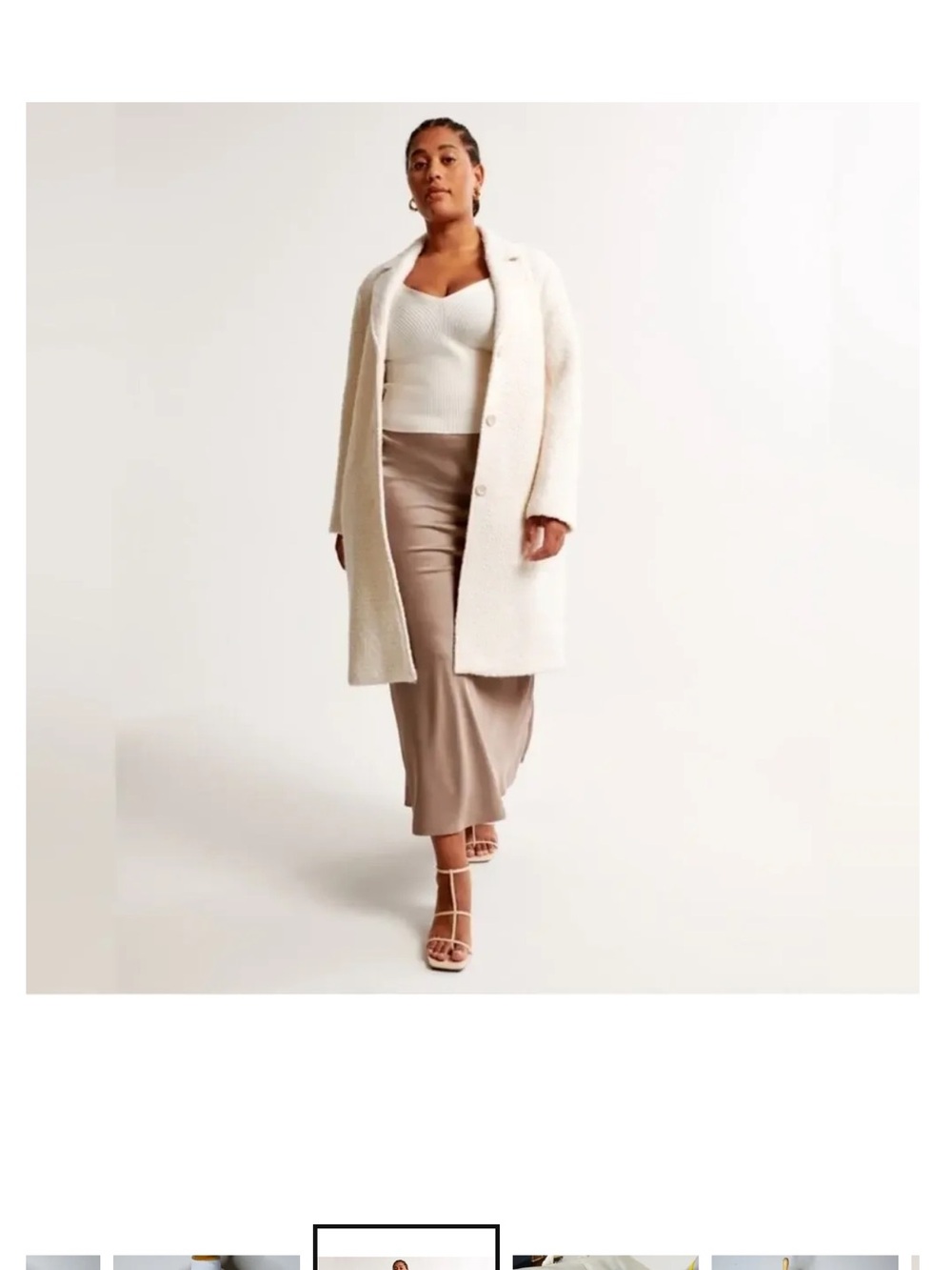 Abercrombie & Fitch Cream Teddy Coat